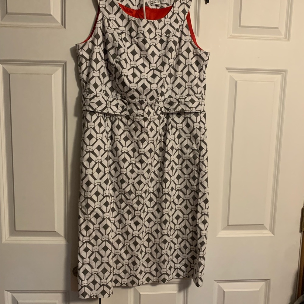 Robbie Bee Black and White Geometric Midi Dress
